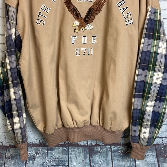 Wrangler Vintage 1996 Coat Hipster Jean Jacket 1X Flannel Eagle Grandpacore - Picture 12 of 15